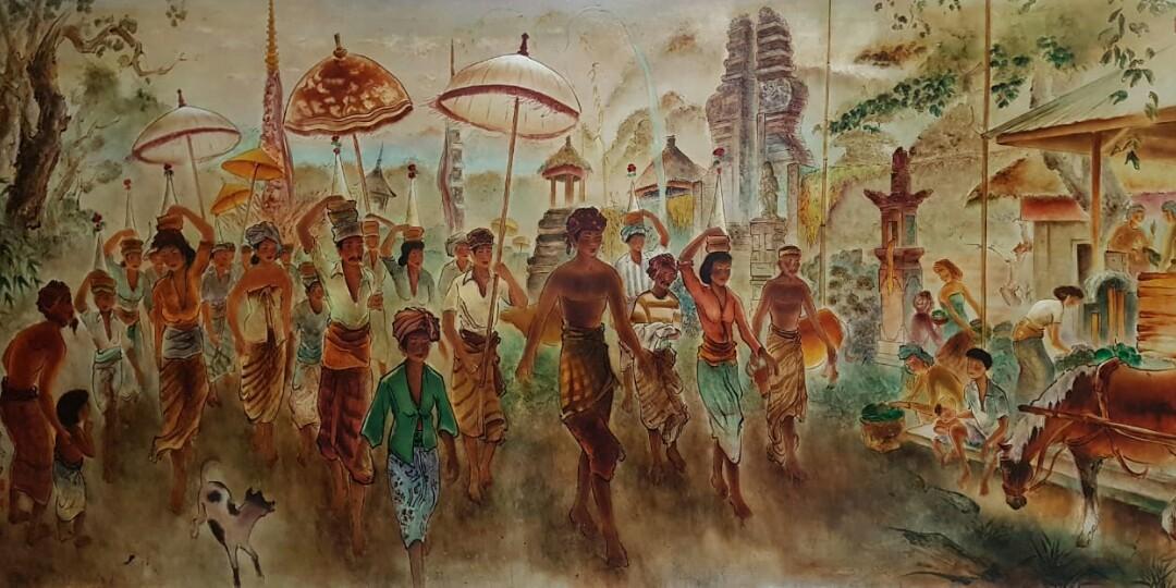 lukisan balinese processiom